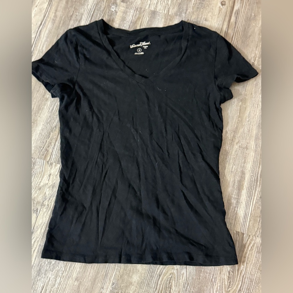 Universal Thread Black Fitted Short Sleeve T-Shirt EUC